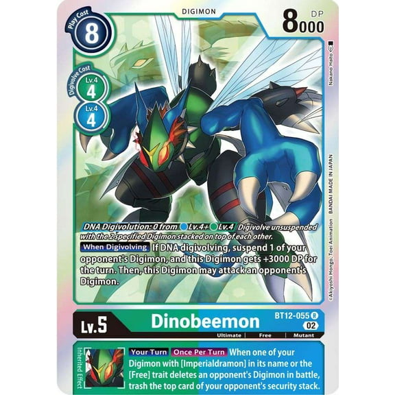 Digimon Across Time Rare Dinobeemon BT12-055