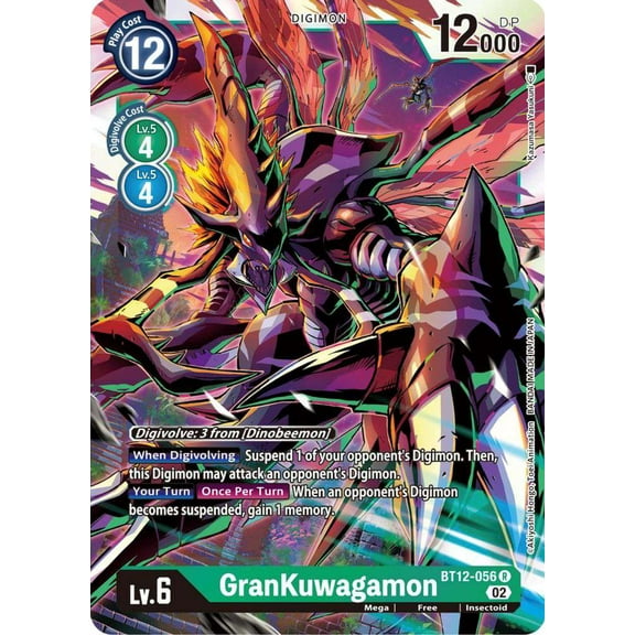 Digimon Across Time Rare GranKuwagamon BT12-056