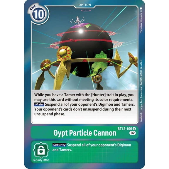Digimon Across Time Rare Gypt Particle Cannon BT12-106