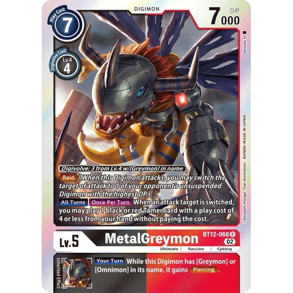Digimon Across Time Rare MetalGreymon BT12-068