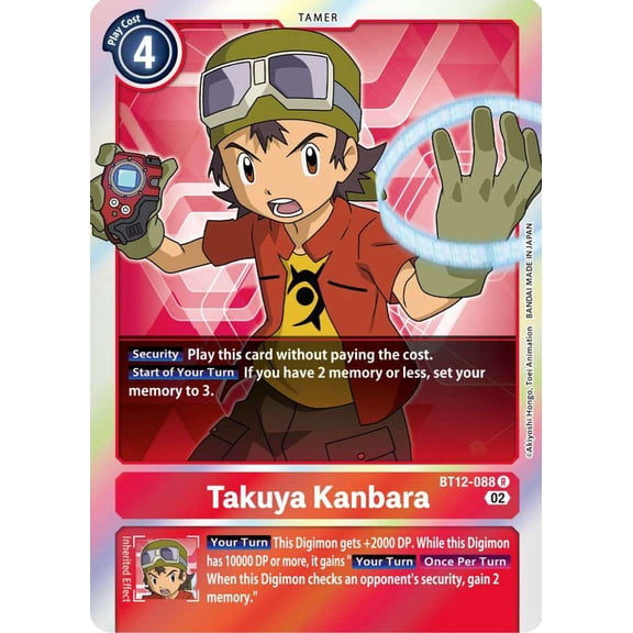 Digimon Across Time Rare Takuya Kanbara BT12-088
