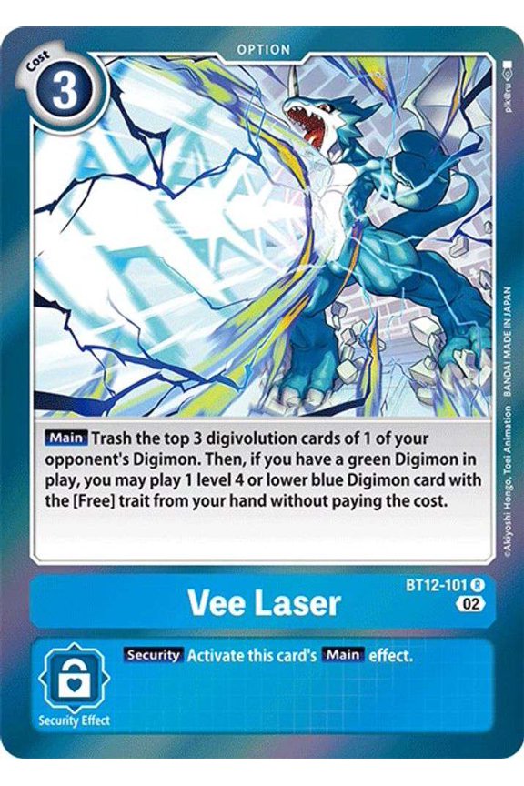 Digimon Across Time Rare Vee Laser BT12-101