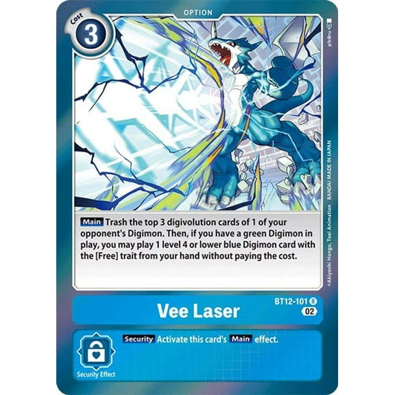 Digimon Across Time Rare Vee Laser BT12-101