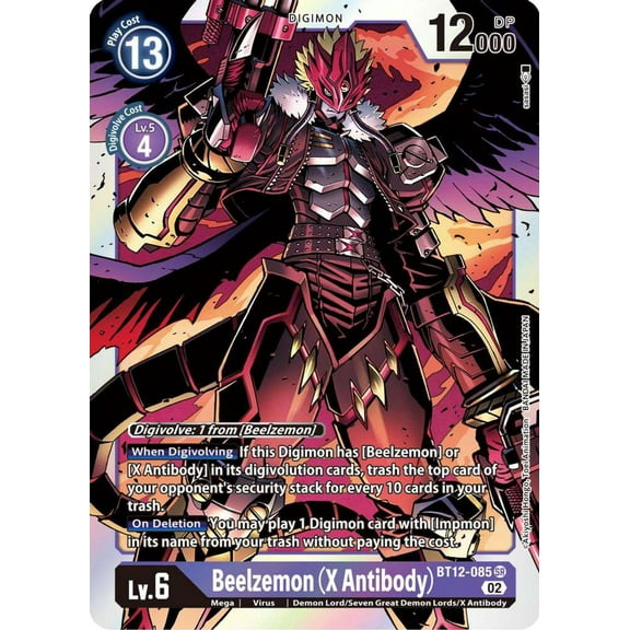 Digimon Across Time Super Rare Beelzemon (X Antibody) BT12-085