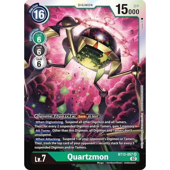 Digimon Across Time Super Rare Quartzmon BT12-057