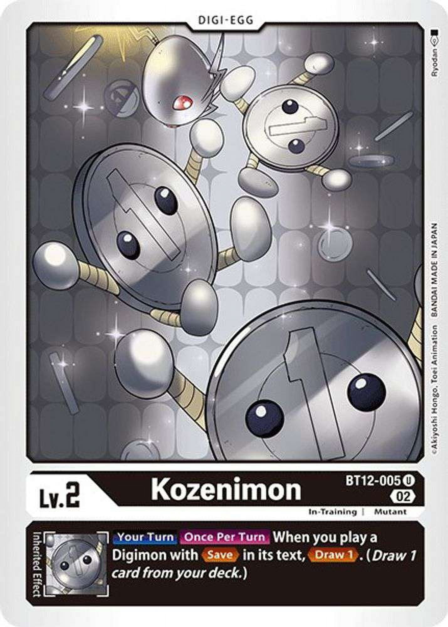 Kozenimon Digimon Across Time Uncommon Kozenimon BT12-005 - Walmart.com