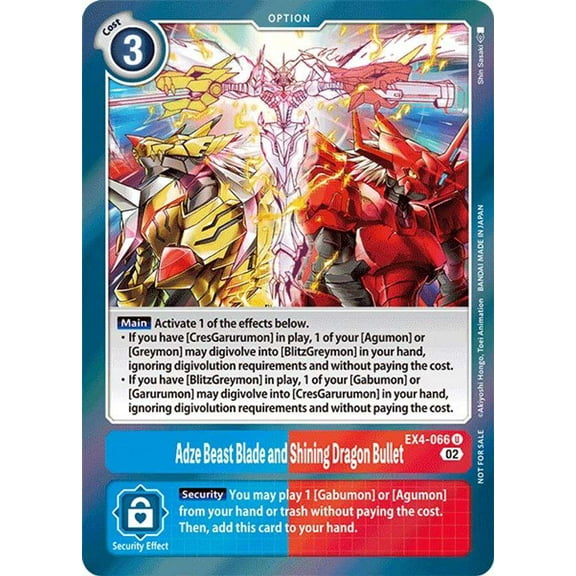 Digimon Alternative Being Uncommon Adze Beast Blade & Shining Dragon Bullet EX4-066 (Alternate Art)