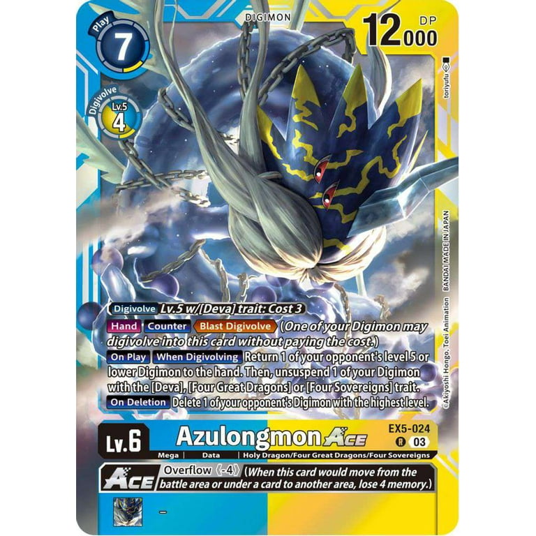 Digimon Animal Colosseum Rare Azulongmon Ace EX5-024