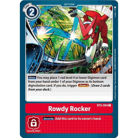 Digimon Battle of Omni Common Rowdy Rocker BT5-094
