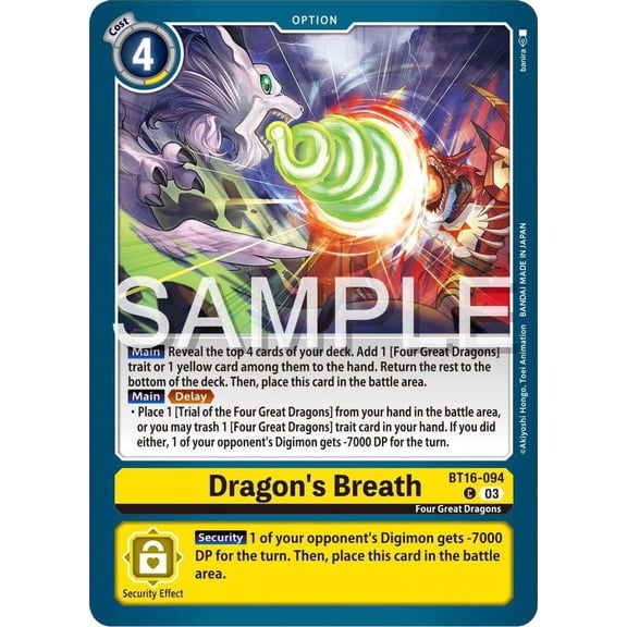 Digimon Beginning Observer Common Dragon's Breath BT16-094