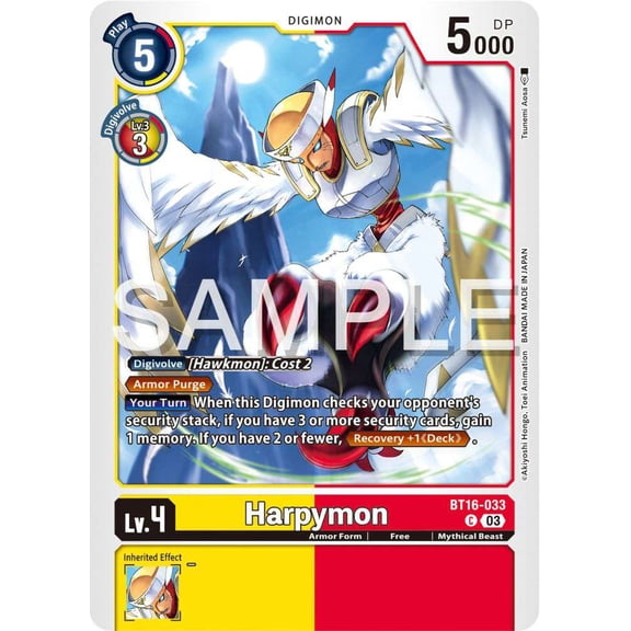Digimon Beginning Observer Common Harpymon BT16-033