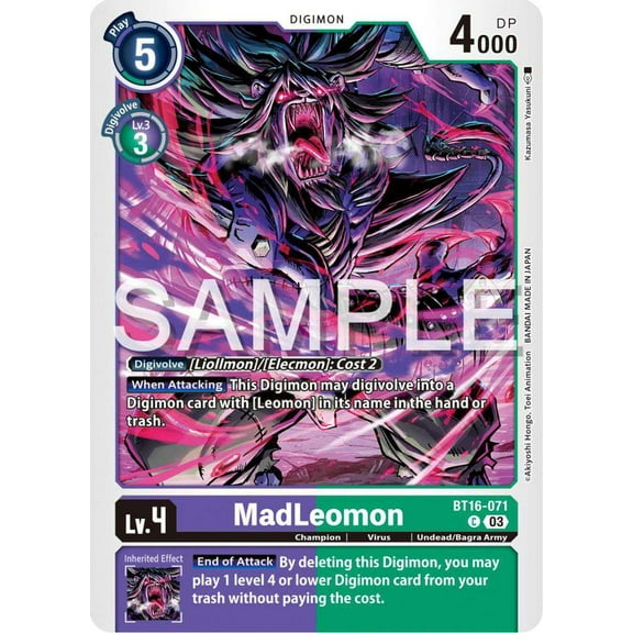 Digimon Beginning Observer Common MadLeomon BT16-071