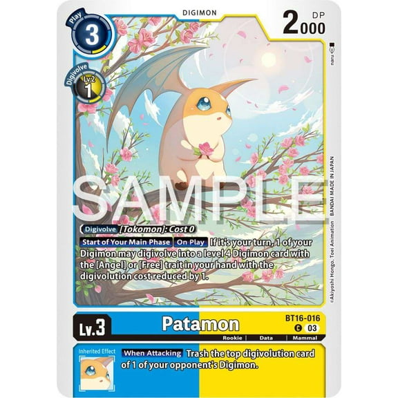 Digimon Beginning Observer Common Patamon BT16-016