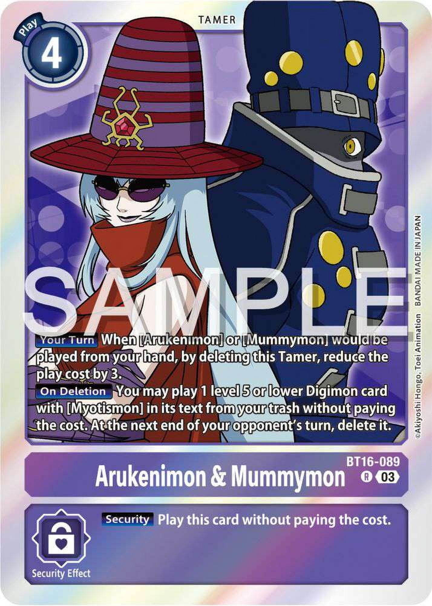 Digimon Beginning Observer Rare Arukenimon & Mummymon BT16-089