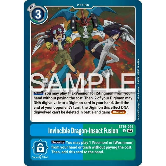Digimon Beginning Observer Uncommon Invincible Dragon-Insect Fusion BT16-092