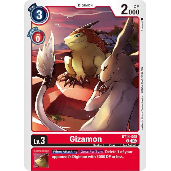 Digimon Blast Ace Common Gizamon BT14-008