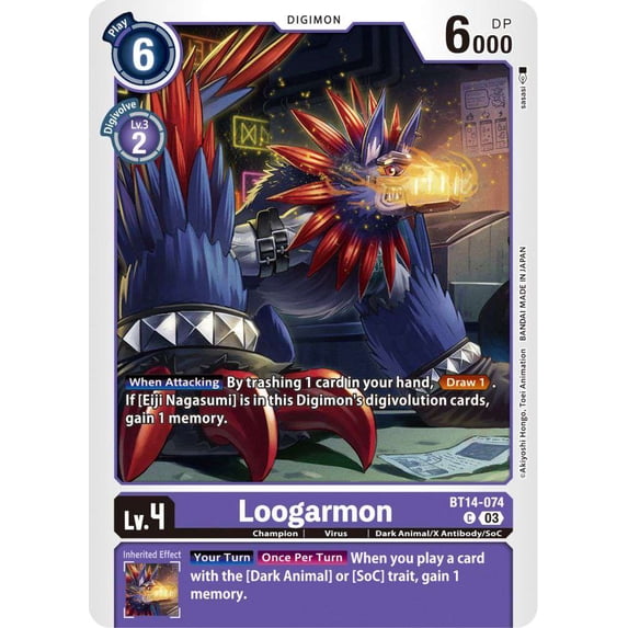 Digimon Blast Ace Common Loogarmon BT14-074
