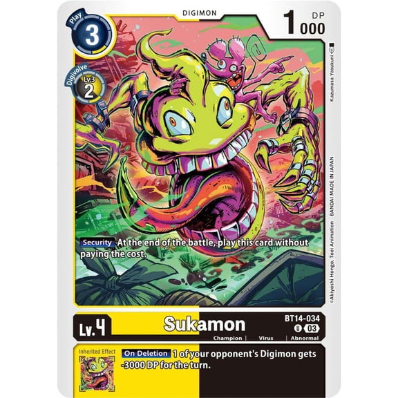 Digimon Blast Ace Uncommon Sukamon BT14-034