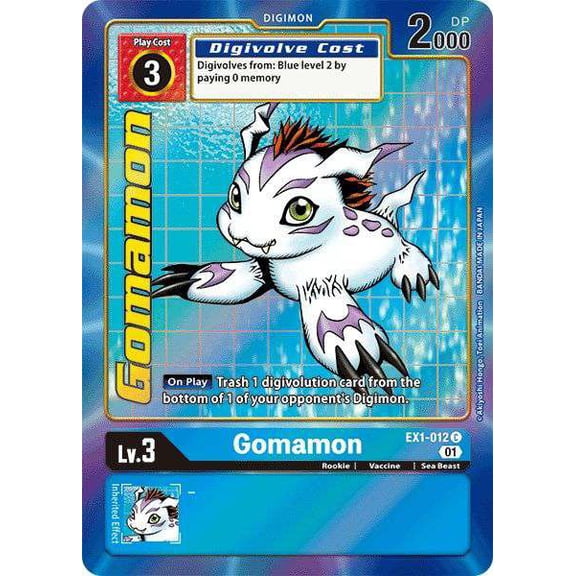 Digimon Classic Collection Common Gomamon EX1-012 (Alternate Art)