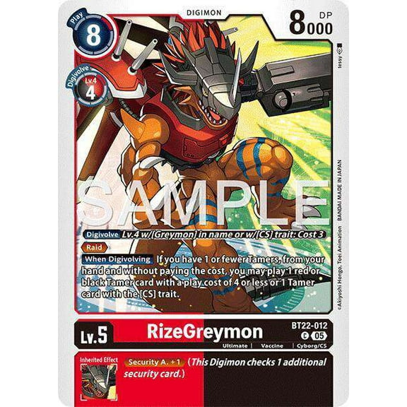 Digimon Cyber Eden Common RizeGreymon BT22-012
