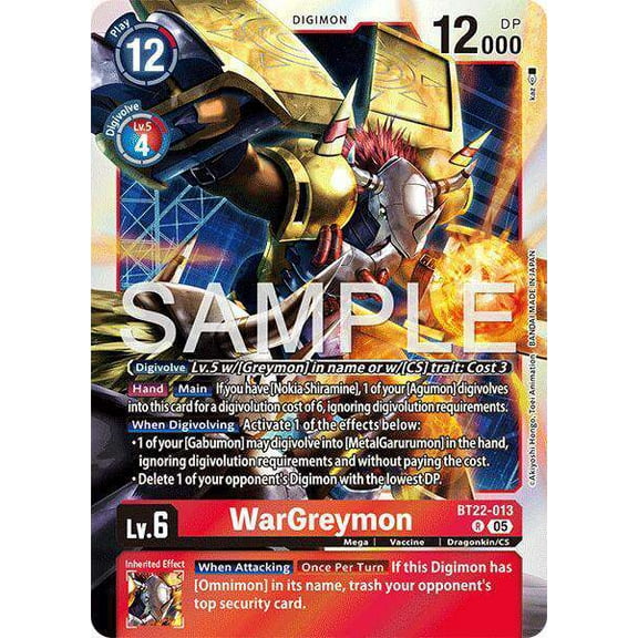 Digimon Cyber Eden Rare WarGreymon BT22-013