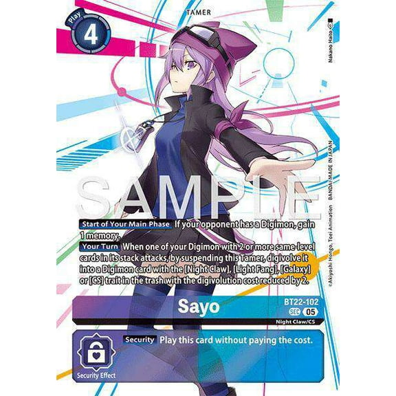 Digimon Cyber Eden Secret Rare Sayo BT22-102