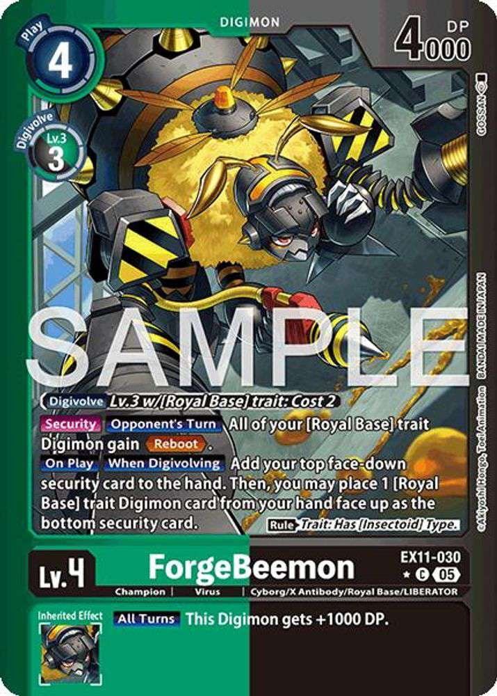 Forgebeemon Digimon Dawn of Liberator Common ForgeBeemon EX11-030 [Limited Foil ...