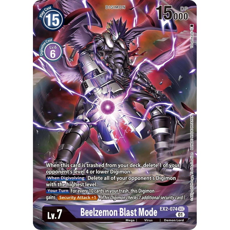 Digimon Digital Hazards Beelzemon Blast Mode EX2-074 (Alternate Art) -  Walmart.com