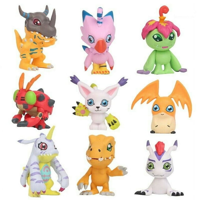 Digimon Digital Monster Adventure Mini PVC Figures, 9 Piece Pack