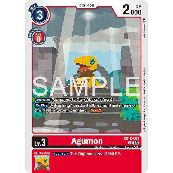 Digimon Digital World Shambala Uncommon Agumon EX12-005
