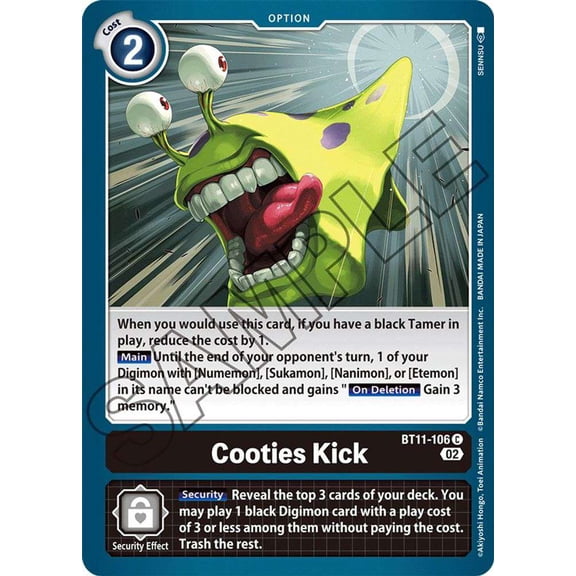 Digimon Dimensional Phase Common Cooties Kick BT11-106
