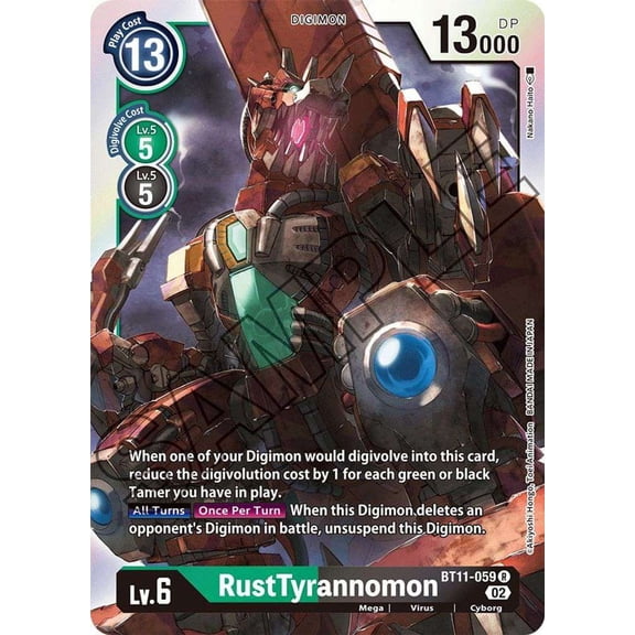 Digimon Dimensional Phase Rare RustTyrannomon BT11-059