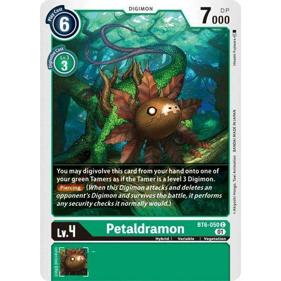 Digimon Double Diamond Common Petaldramon BT6-050