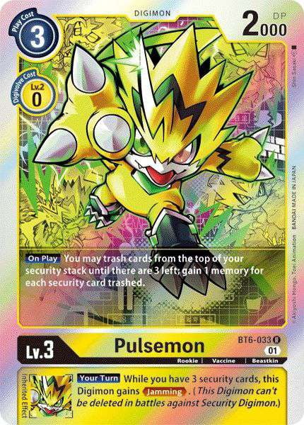 Digimon Double Diamond Rare Pulsemon BT6-033 - Walmart.com