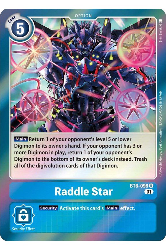 Digimon Double Diamond Rare Raddle Star BT6-098