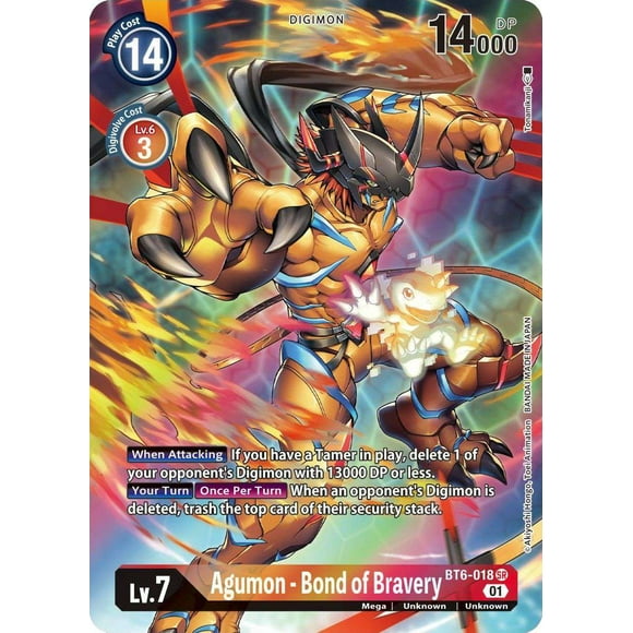 Digimon Double Diamond Super Rare Agumon - Bond of Bravery BT6-018 (Alternate Art)