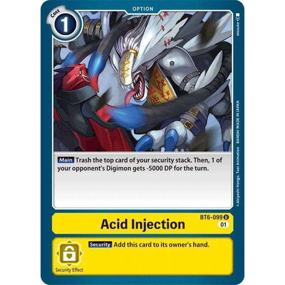 Digimon Double Diamond Uncommon Acid Injection BT6-099
