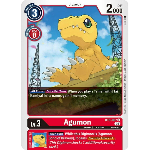Digimon Double Diamond Uncommon Agumon BT6-007