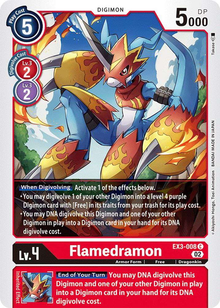 Digimon Draconic Roar Common Flamedramon EX3008