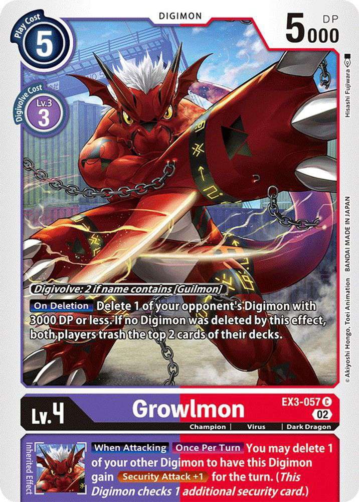 Digimon Draconic Roar Common Growlmon EX3057