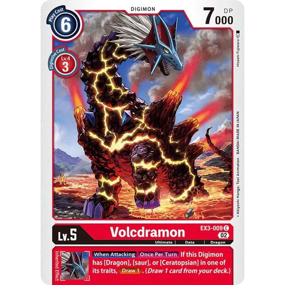 Digimon Draconic Roar Common Volcdramon EX3-009
