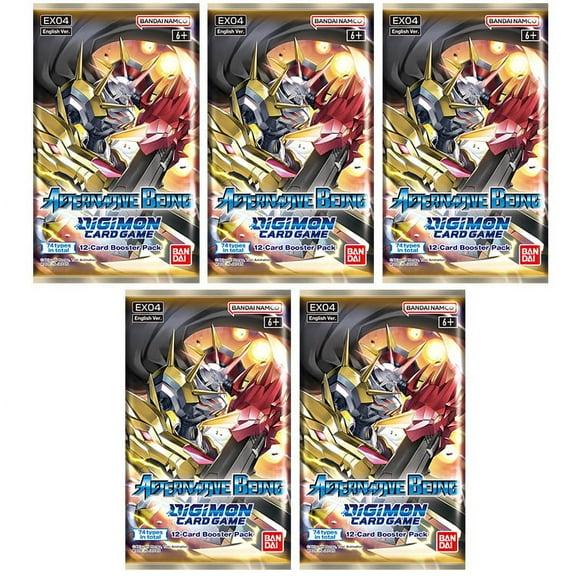 Digimon English Trading Card Game - Alternative Being EX04 - BOOSTER PACKS (5 Pack Lot)