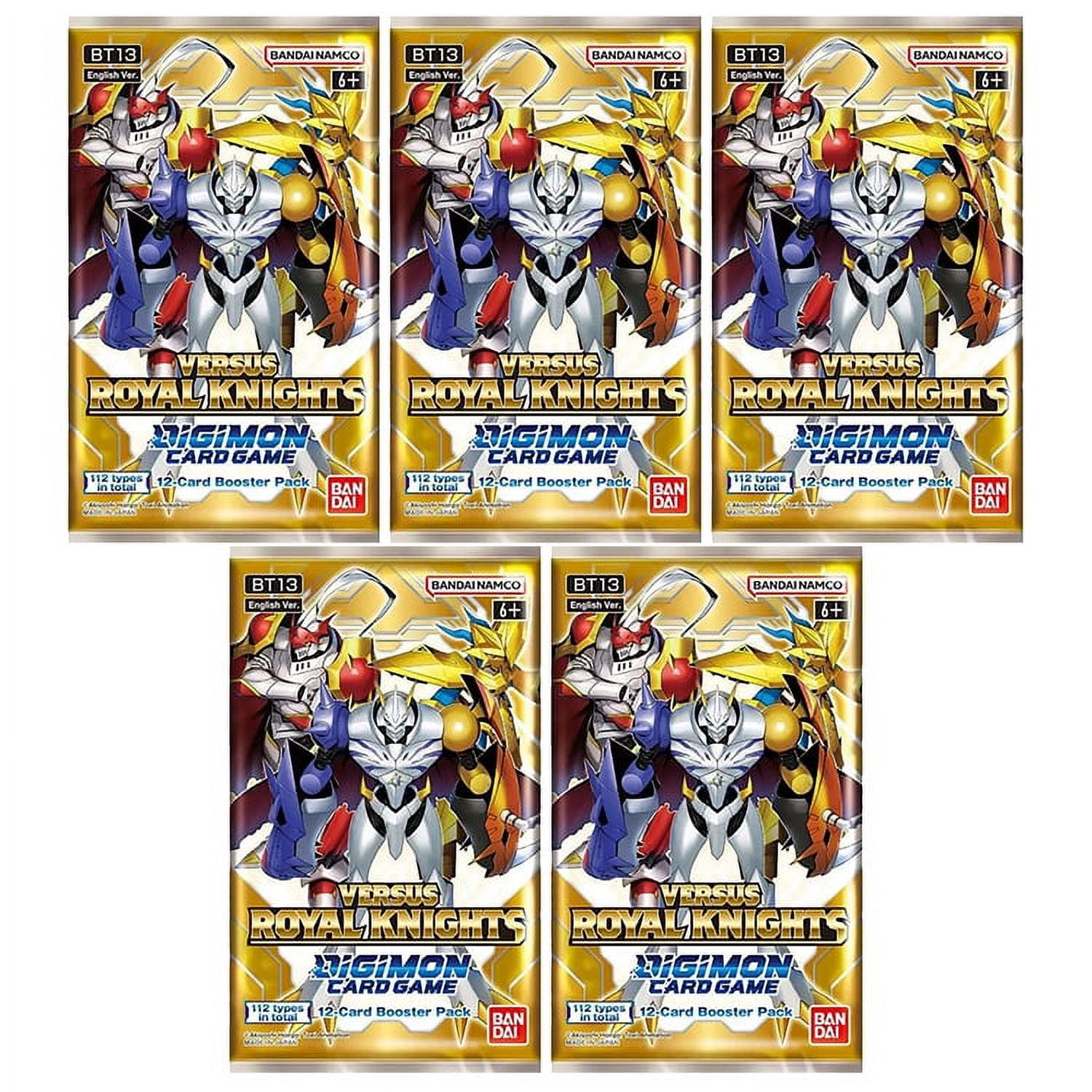 Digimon English Trading Card Game - Versus Royal Knights BT13 - BOOSTER  PACKS (5 Pack Lot) - Walmart Business Supplies