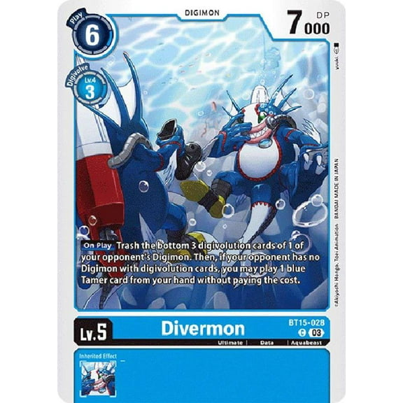 Digimon Exceed Apocalypse Common Divermon BT15-028