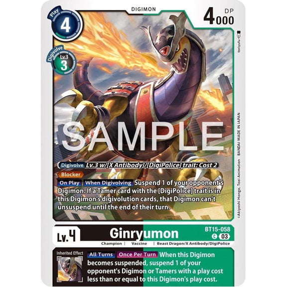 Digimon Exceed Apocalypse Common Ginryumon BT15-058