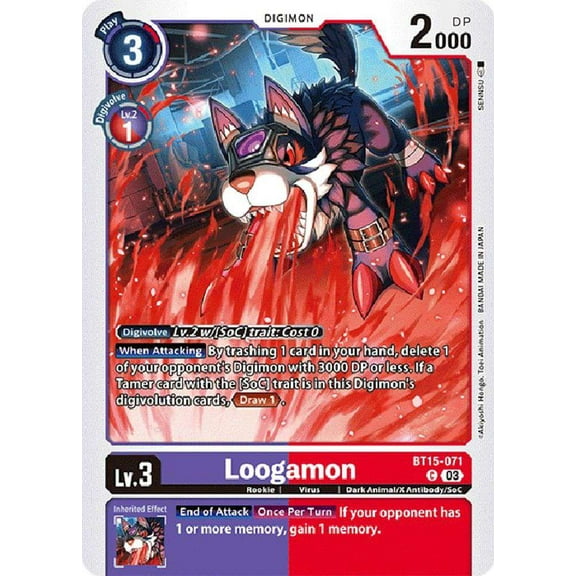 Digimon Exceed Apocalypse Common Loogamon BT15-071