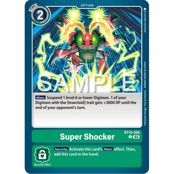 Digimon Exceed Apocalypse Common Super Shocker BT15-094
