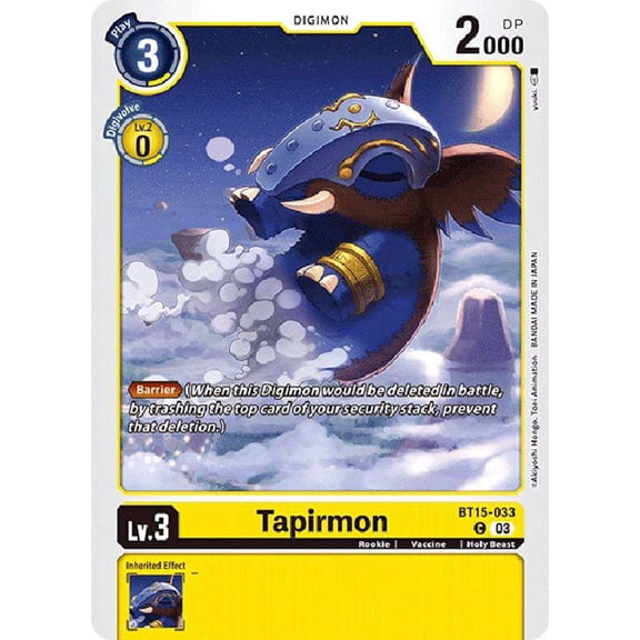 Digimon Exceed Apocalypse Common Tapirmon BT15-033