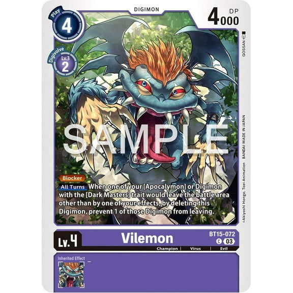 Digimon Exceed Apocalypse Common Vilemon BT15-072