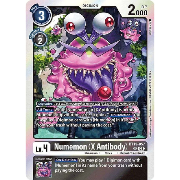 Digimon Exceed Apocalypse Rare Numemon BT15-057 (X Antibody)